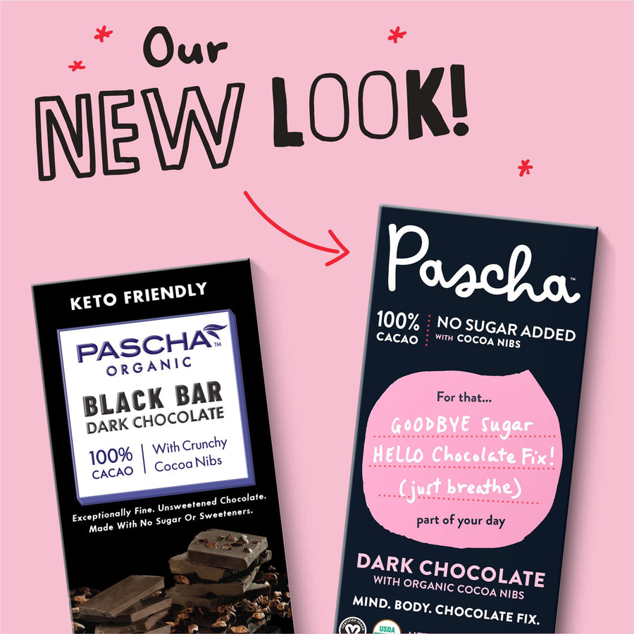 The Pascha 100% Dark Chocolate Bar is organic, dark and has two heart health ingredients